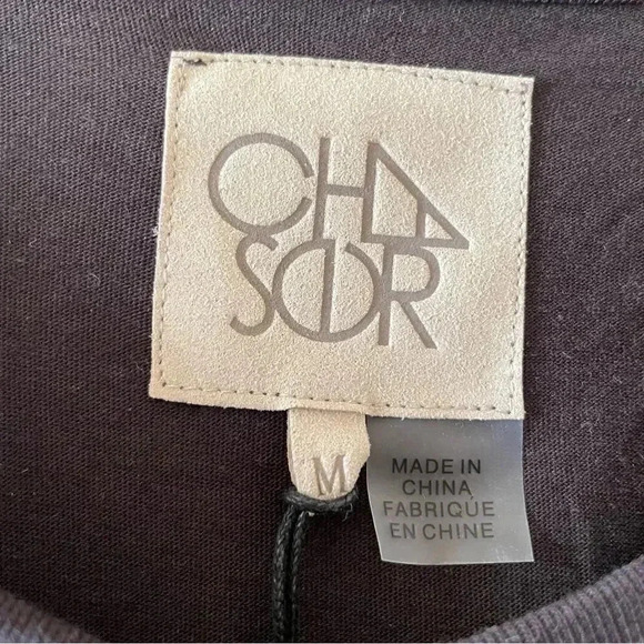 NWT Chaser Revolve COLD SHOULDER PEPLUM SLEEVE VINTAGE JERSEY Union Black Top M - Picture 2 of 9